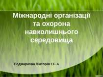 Міжнародні організації та охорона навколишнього середовища