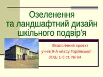 Озеленення та ландшафтний дизайн шкільного подвір'я