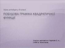 Побудова графіка квадратичної функції